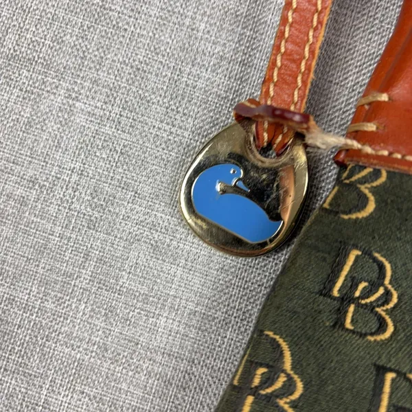 Dooney & Bourke Crossbody Bag Womens Small Green Canvas Leather Monogram - Image 5