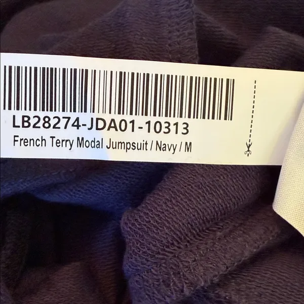 NWT Quince French Terry Modal Jumpsuit Navy Blue Sz M - Image 3