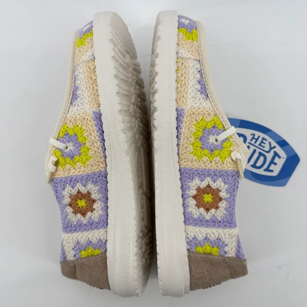 Hey Dude Wendy Cottage Crochet Slip On Shoe Lavender Women‎ 6 Granny Square NWT - Image 5