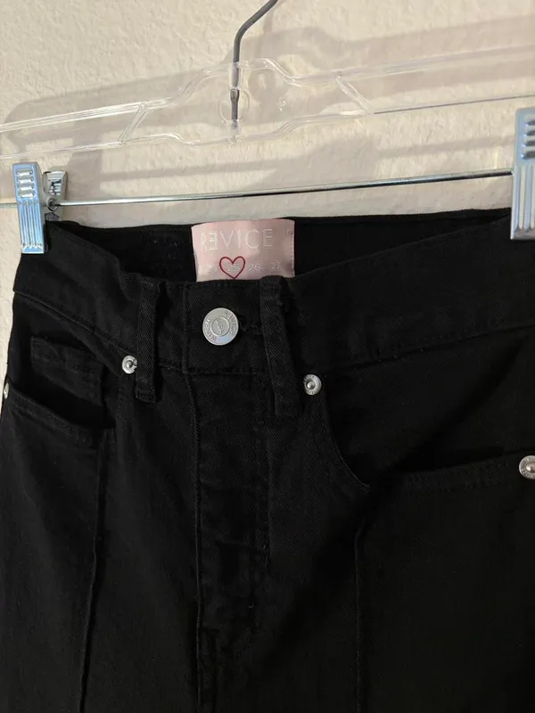 revice denim avalon jet black flare jeans 25W - Image 3
