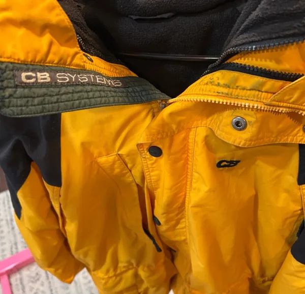 Men’s Large Yellow Black CB Sports Color Block Winter Snow Zip Ski Jacket - Image 4