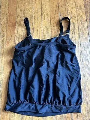 H2oh Capri Tankini Swimtop Swimsuit Black Size L GUC - Image 7