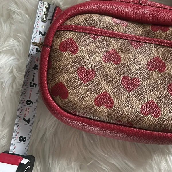 Coach Camera Bag Signature Canvas Heart Print Crossbody C8390 - Image 10