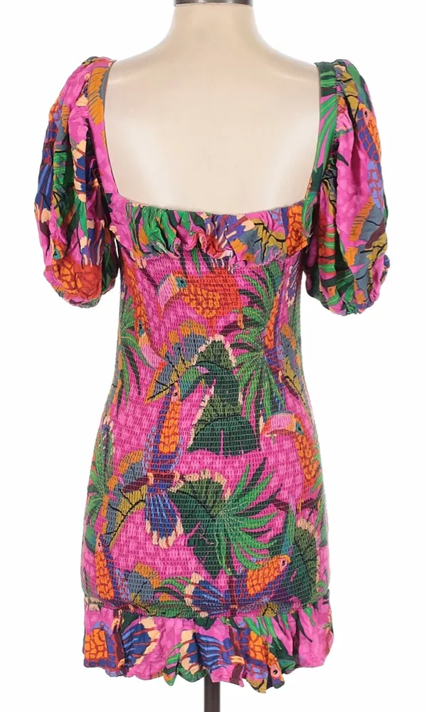 Farm Rio Smocked Puff Sleeve Mini Dress Size S - Image 5