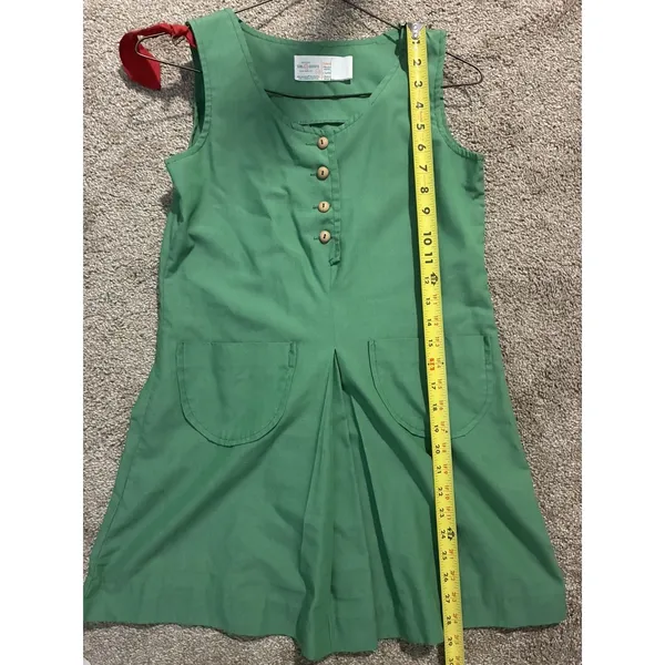 Vintage Girl Scout USA Uniform Jumper Sz10 Dress Green Sleeveless W/pants‎ Sz12 - Image 10