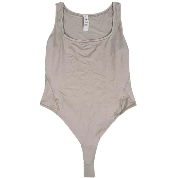 NWT Lululemon Wundermost Nulu Bodysuit Size M Riverstone Beige Neutral Layer - Image 2