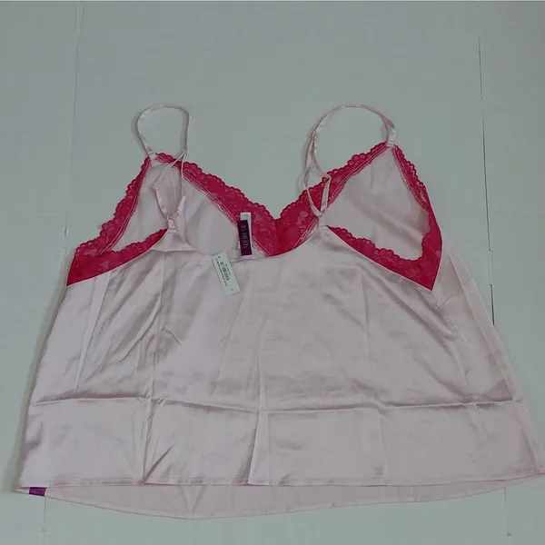 90s Revival Y2K Cami Babydoll Lingerie Top Size XL Pink Satin Coquette Adore Me - Image 3
