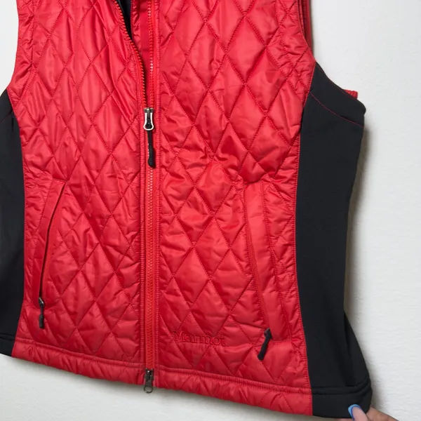 Marmot Women Polyester Vest Large Red Quilted‎ Full Zip Puffer Sleeveless Jacket - Image 5