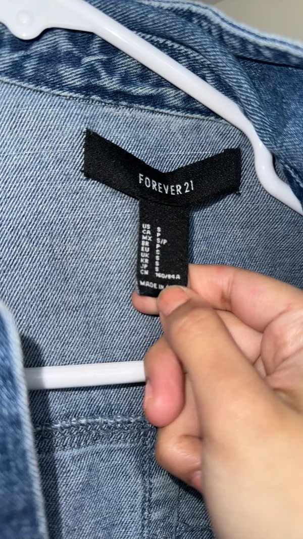 Forever 21 Flannel Button Up Jean Jacket - Image 4