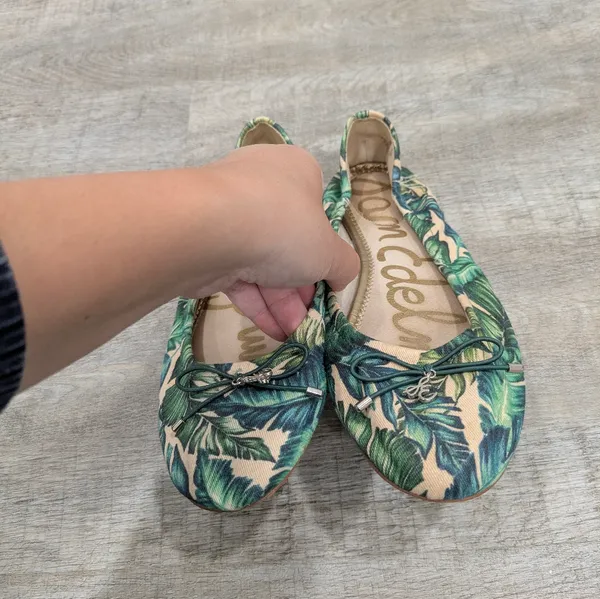 Sam Edelman Green Floral Felicia Ballet Flats Size 7 - Image 5