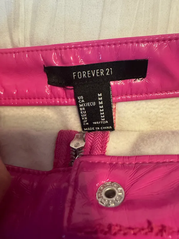 Pleather Pink Skirt Size M - Image 2