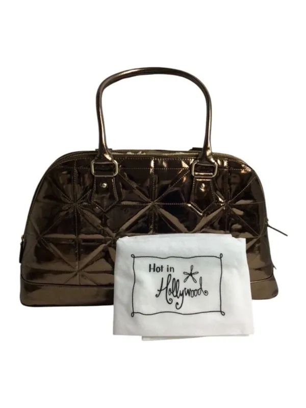 Hot in Hollywood Women's Metallic Quilted Bronze Handbag NWT& Dust-bag Vintage - Image 5