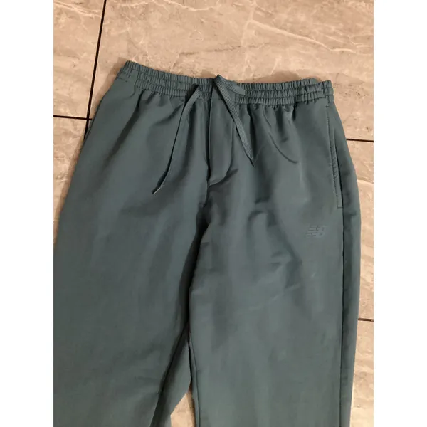 New Balance Women Jogger Pants Teal Green Athletic Zip Ankle Drawstring Size L - Image 2