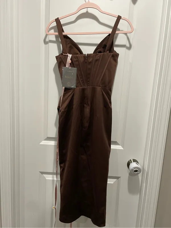 House of CB Faye Satin Corset Midi Dress Size XS - Image 8