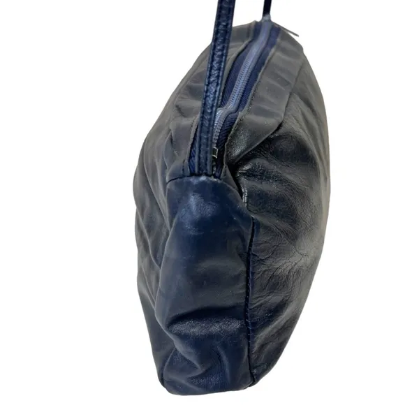 Vintage 70’s Excel Dark Blue Leather Crossbody Bag - Image 8