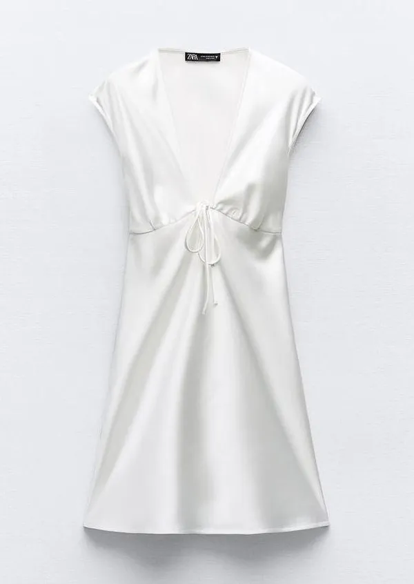 Zara mini dress satin effect lingerie style slip party wedding coctail - Image 9