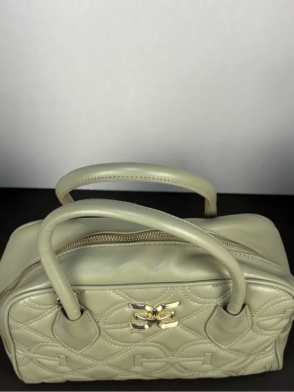 Sam Edelman Purse Bag Sage Green Quilted Faux Leather Satchel - Image 10