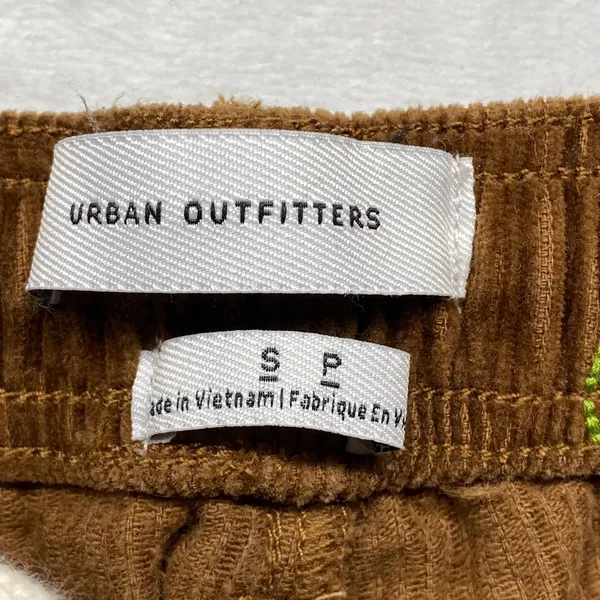 Urban‎ Outfitters Corduroy Pants Floral Embroidered Casual Brown Pants Small - Image 5