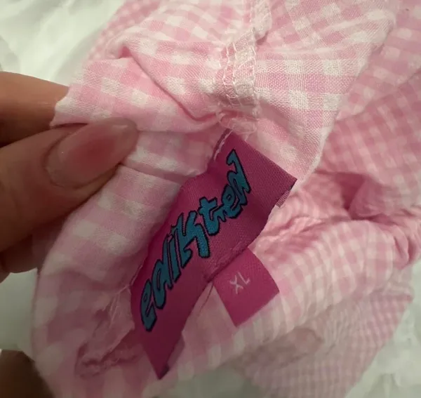Edikted Pink Gingham Shorts - Image 3