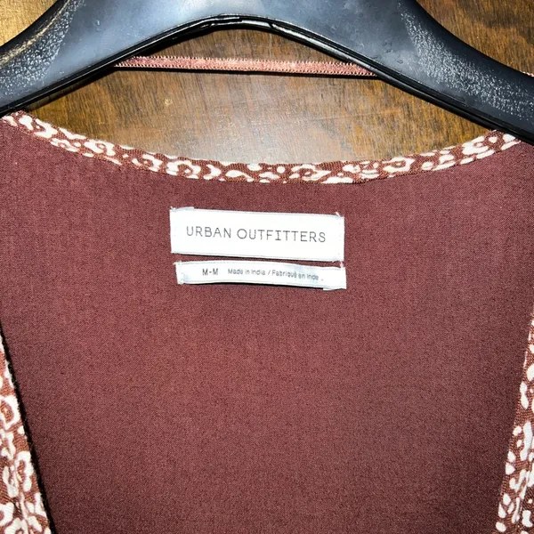 Urban Outfitters Brown and White Mini Dress - Image 3