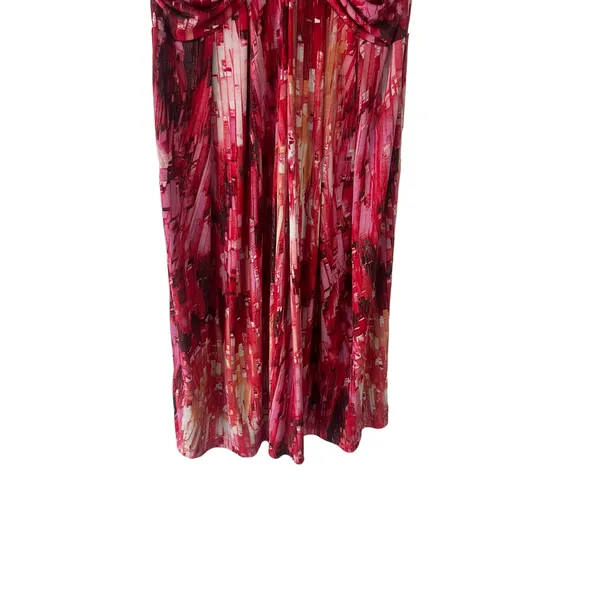 Anni Kuan Y2k Designer Women's Size Small Red Pink Abstract‎ Mini Dress - Image 3