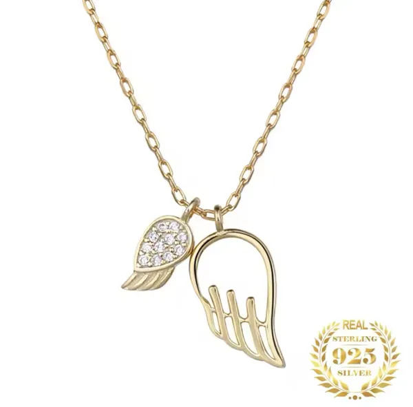 Boutique 14k gold plated sterling silver angel wings necklace - Image 3