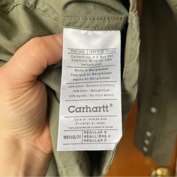 •Carhartt western pearl snap button shirt• Size S - Image 3