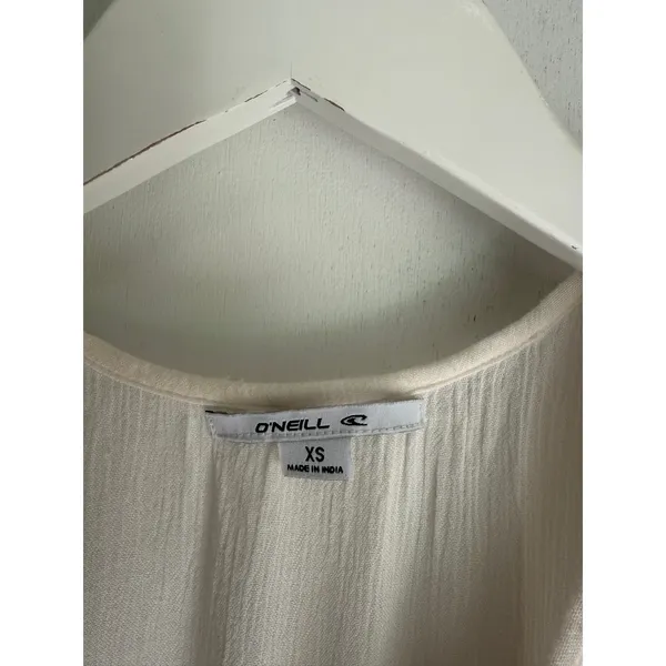 O'Neill Embroidered Gauze Cover-Up Dress Women's XS Ivory Boho Beach Resort - Image 8
