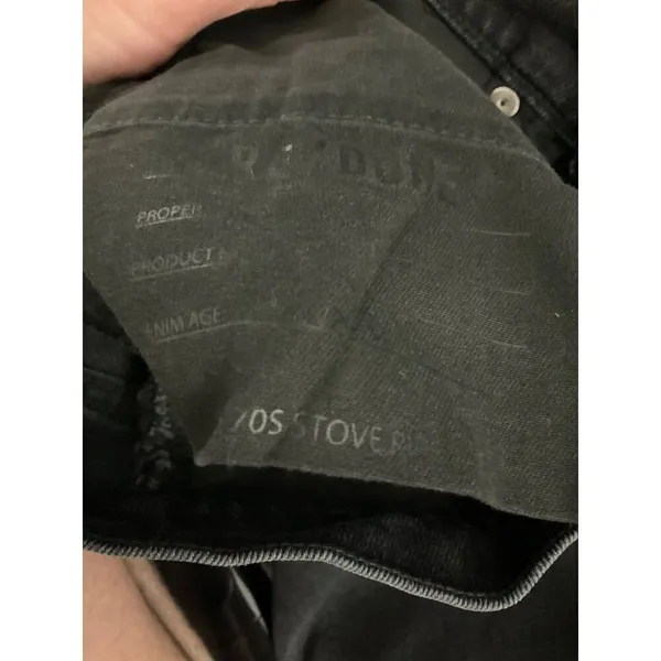 Re/Done Womens High-Rise Straight Leg Black Denim Jeans Size 29 - Image 10