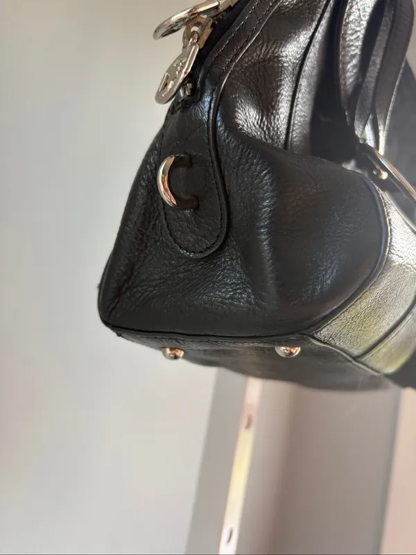 DKNY Y2K Black Leather & Haircalf Shoulder Bag - Image 8