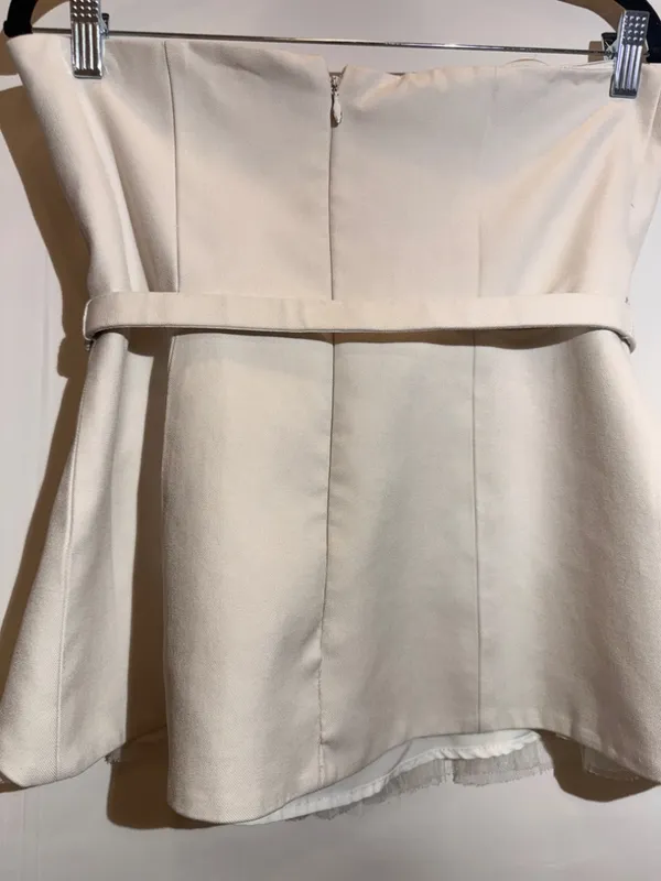 Hutch x Anthropologie White Twofer Tube Top Strapless Corset Style Size 8 - Image 6