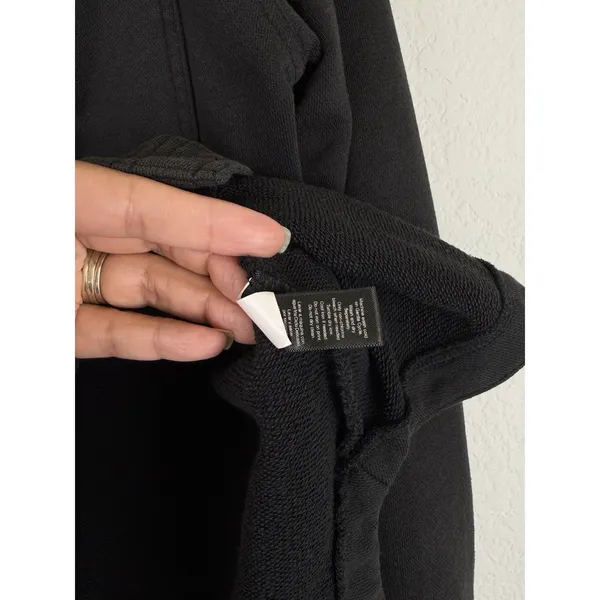 Nuuds Weekend Black Wash French Terry Button Down Lounge Sweater Women's Size XS - Image 8