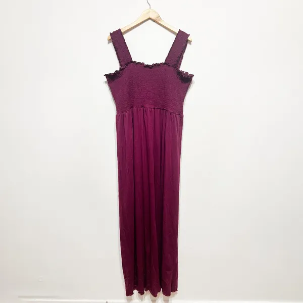 Nursing Queen fuchsia purple smocked nursing maxi dress Size 2X - Image 3
