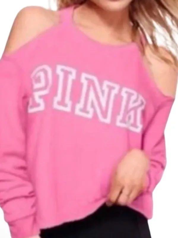 89. Victoria's Secret PINK Bright Pink Crewneck Sweatshirt nwt - Image 6