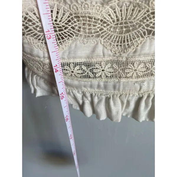 Zara Boho Festival Bralette Crop Top Lingerie XS Beige Cream Ruffle Dainty - Image 5