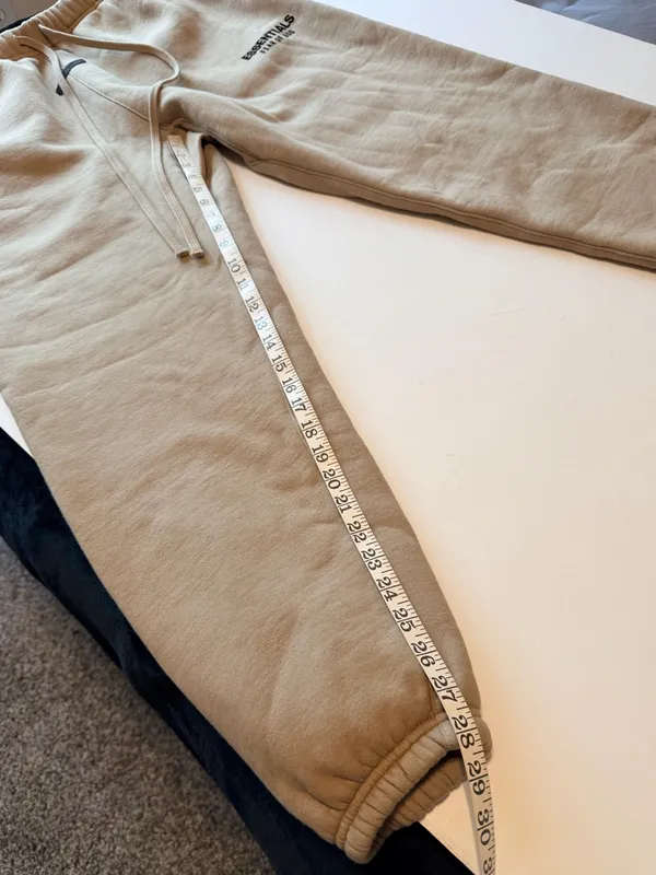 Fear of God Essential fleece Sweatpants color beige, straight leg size M Unisex - Image 4