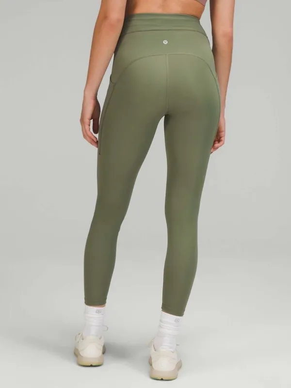 Lululemon Power Thru High-Rise Tight 25" in Green Twill - Image 2