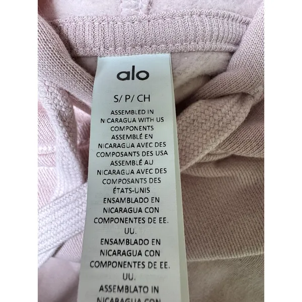 Alo Yoga Accolade Hoodie‎ Sweatshirt Ballet Pink Unisex Size Small - Image 9
