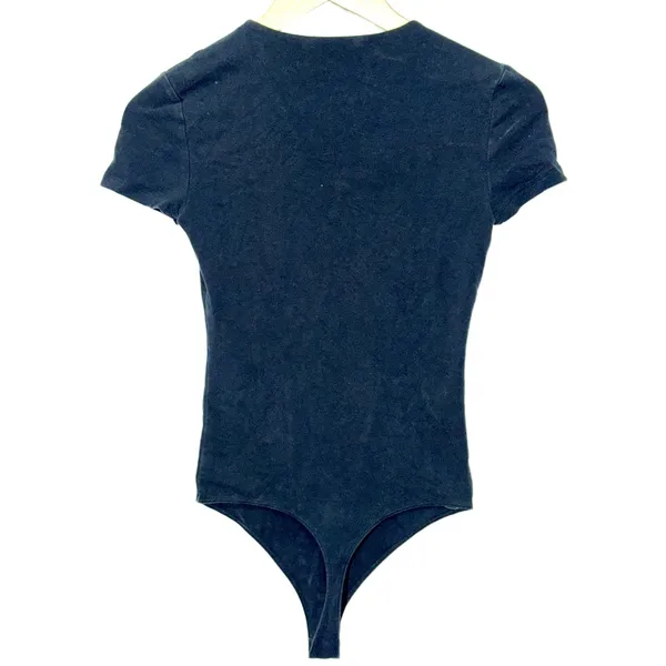 Abercrombie & Fitch Black Cotton Crewneck Short Sleeve Bodysuit Tops Size Small - Image 3