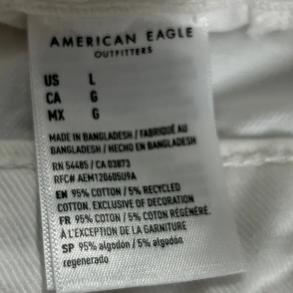 American Eagle White Denim Rainbow Strap Shortalls Overalls NWT - Image 7