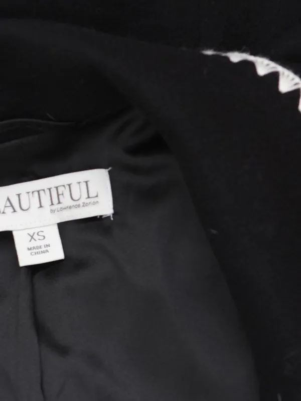 Beautiful By Lawrence Zarian Double Knit Lined Belted Coat Black Multi XS - Image 3