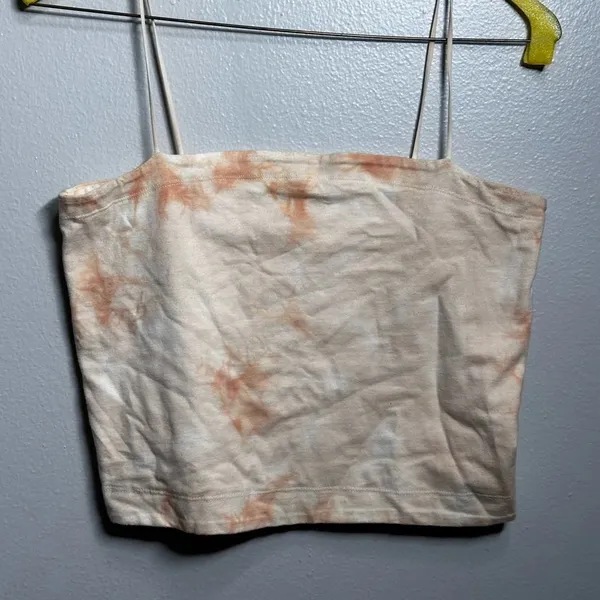 American Eagle Women Orange Tie Dye Crop‎ Top Size Large. - Image 2