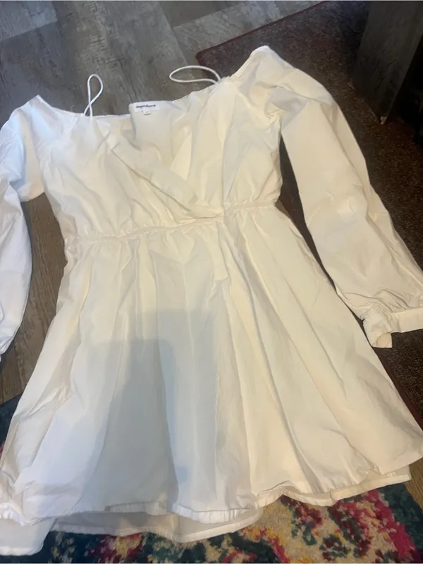 Superdown Leia White Off the Shoulder Long Sleeve Mini Dress Size L - Image 10