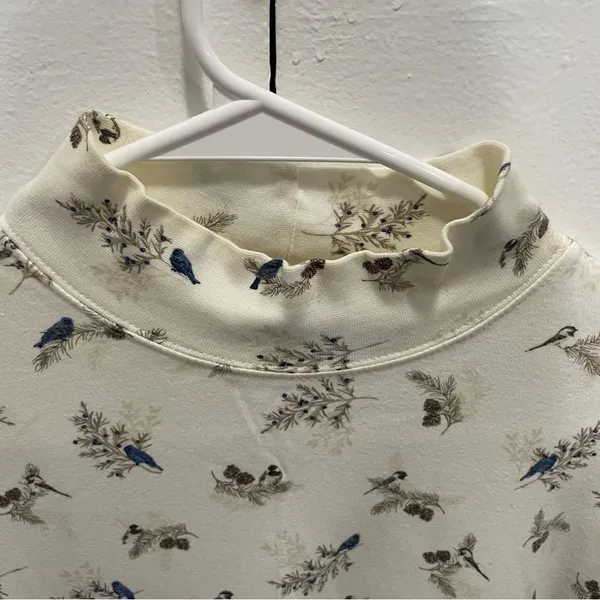 Croft & Barrow Off White Patterned Turtle Neck Long Sleeve - Image 3