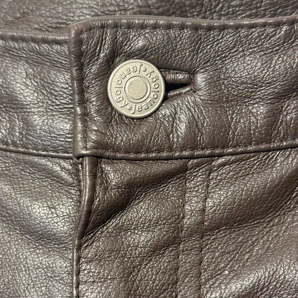 Newport News Jeanology brown leather pants size 14 - Image 3