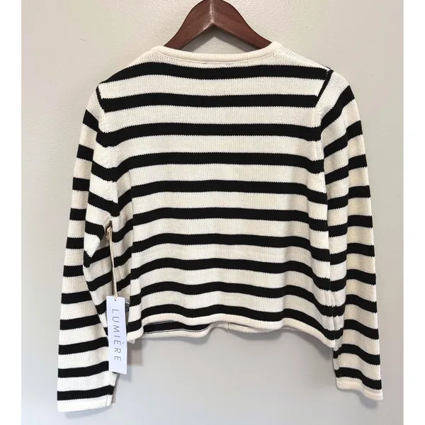 Lumiere Women's Striped Preppy Cardigan Sweater Size Small NWT‎ - Image 5