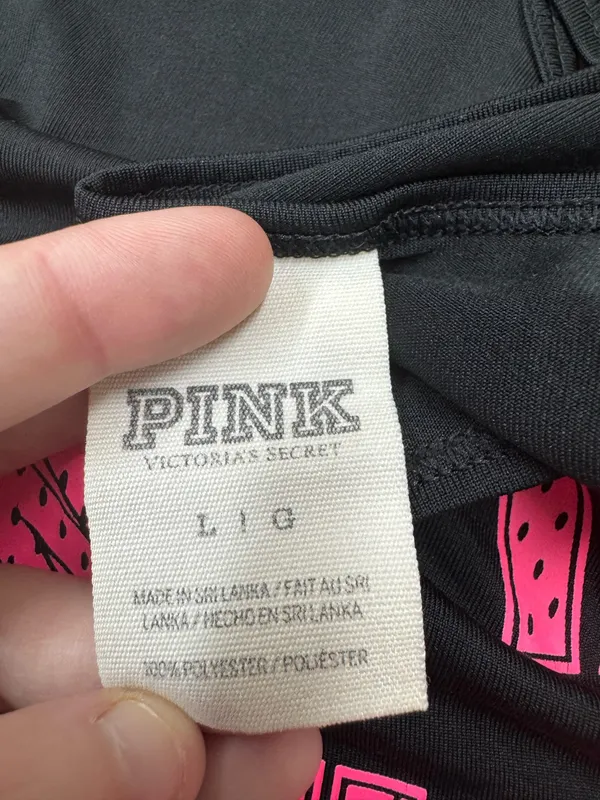 PINK Victoria’s Secret Black Racerback Tailgating Tank Top Size Large - Image 4