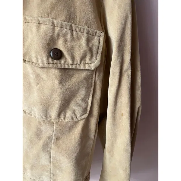 Vintage Handmade Tan/Light Brown Shirt Jacket Size M - Image 11