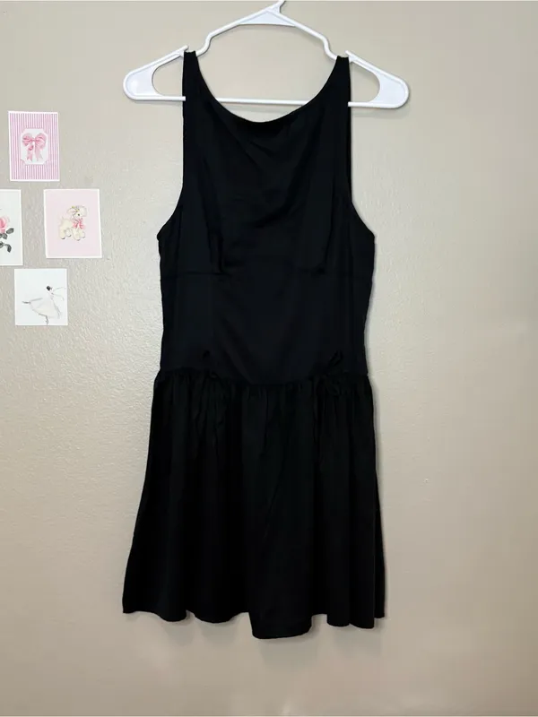 Aerie bow drop waist black dress medium summer preppy cute beach - Image 3