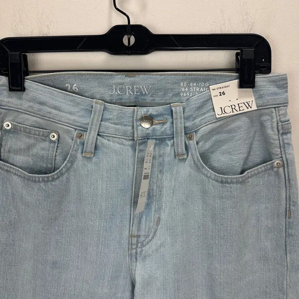 J.Crew Mid Rise Straight Jean Montauk Wash Light Blue Full Length US 26 NWT - Image 9